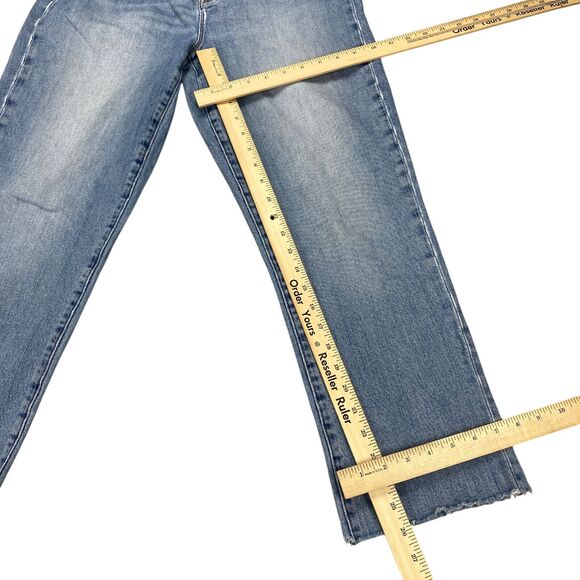 Hudson Jeans Straight Leg Crop Jeans Medium Wash Women Sz 30 Distressed - Picture 12 of 16